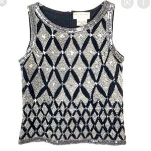 Vintage Adrianna Papell boutique sequin evening top